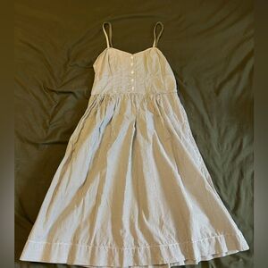 American Eagle Outfitter Green and White Striped Midi Dress